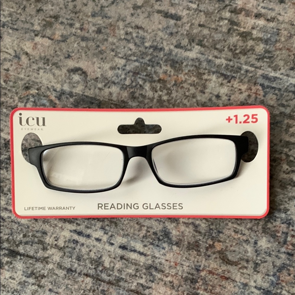 ICU Eyewear Black Reading Glasses +1.25